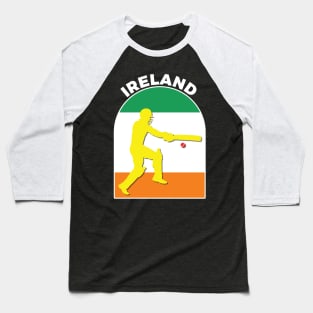 Ireland Cricket Batsman Ireland Flag Baseball T-Shirt